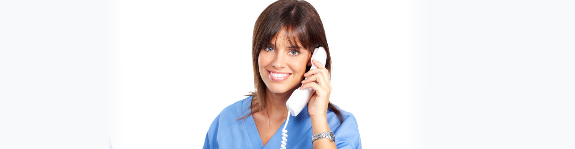 caregiver answering the telephone call